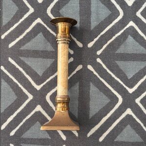 Elegant Marble and Brass Candle Holder